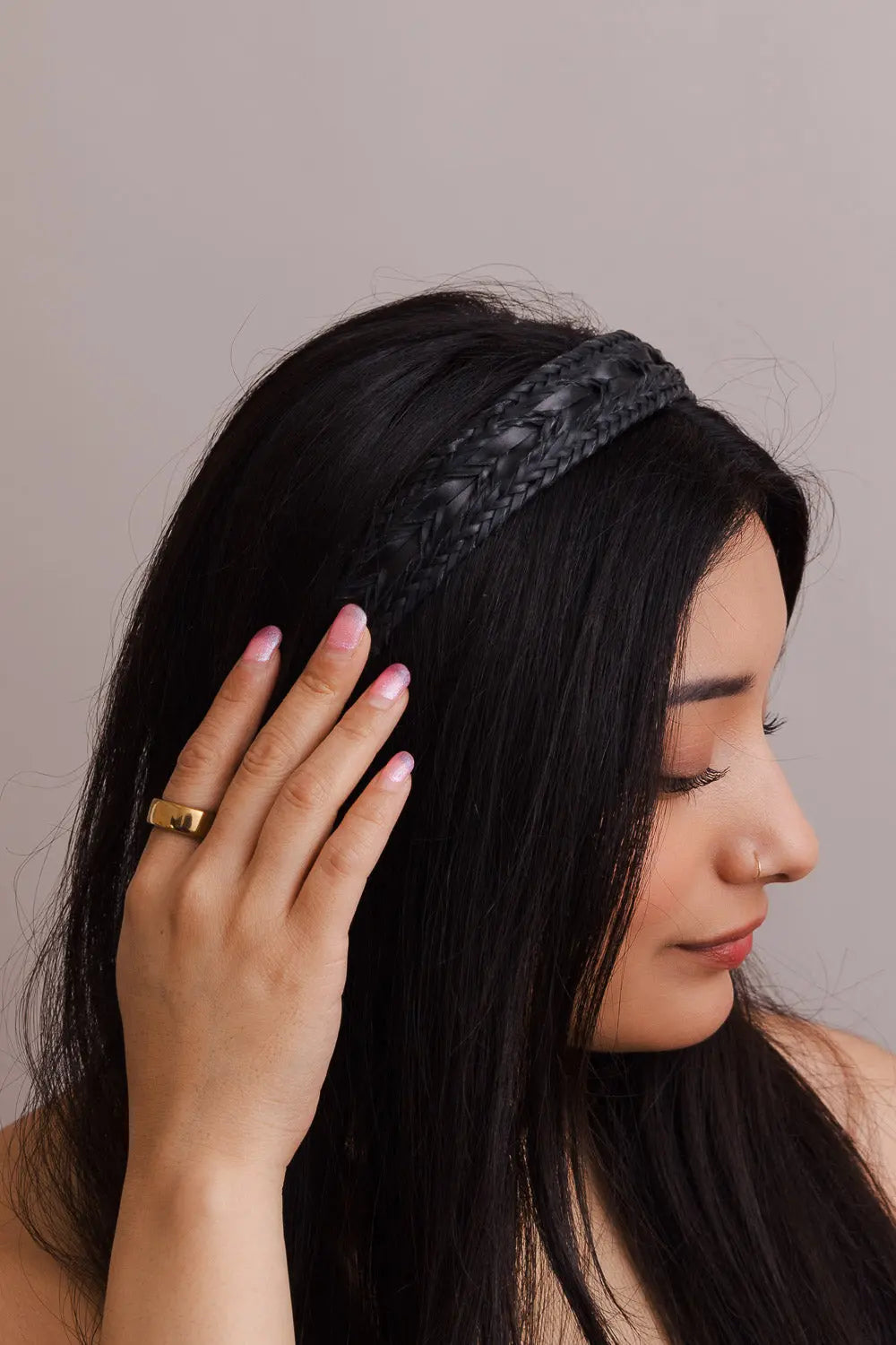 Vegan Leather Patterned Headband – Stylish and Ethical
