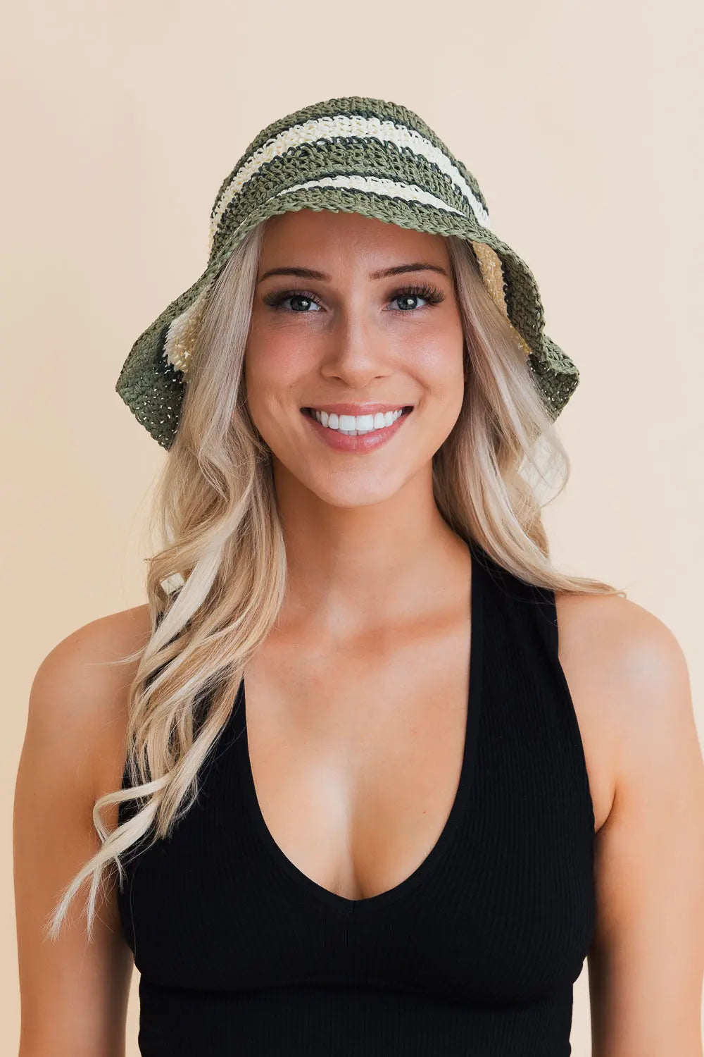 Woven Wonders Striped Sun Weave Hat