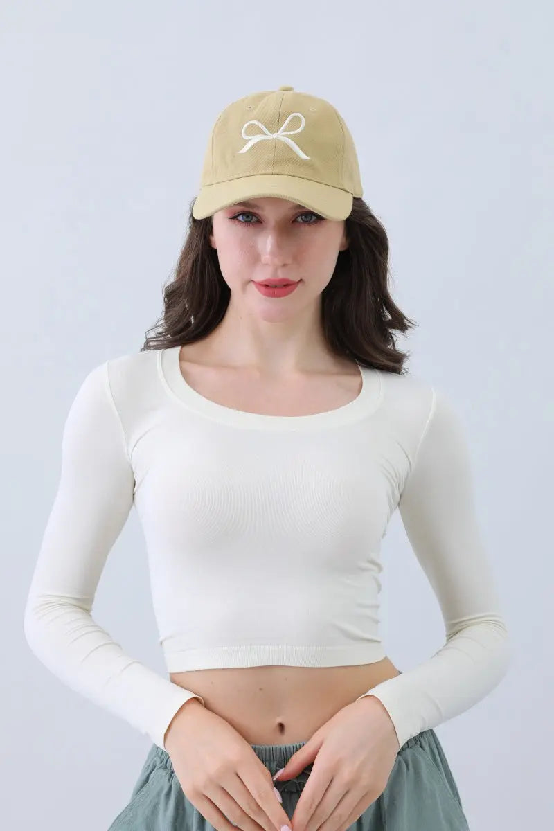 Embroidered Bow Ribbon Baseball Cap – Stylish & Chic🎀⚾️