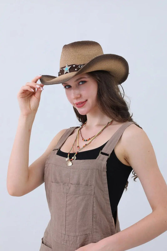 Rustic Star-Embellished Cowboy Hat – Timeless Western Charm🤠⭐
