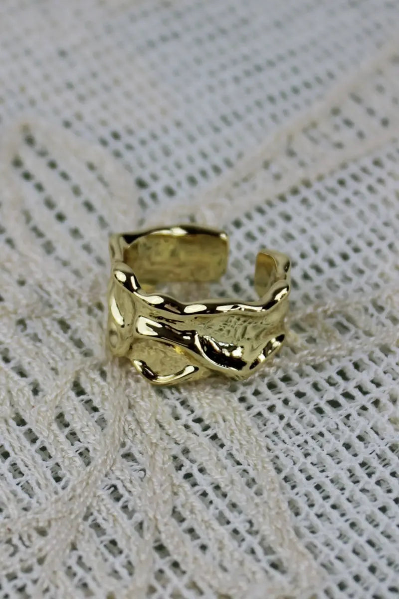 Luxe Asymmetrical Nugget Rings – Minimalist Open-Band Jewelry 🌟⛓️