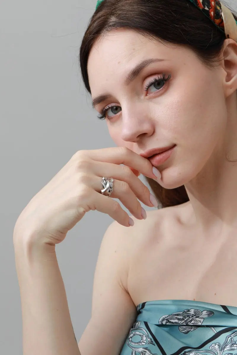 Luxe Asymmetrical Nugget Rings – Minimalist Open-Band Jewelry 🌟⛓️