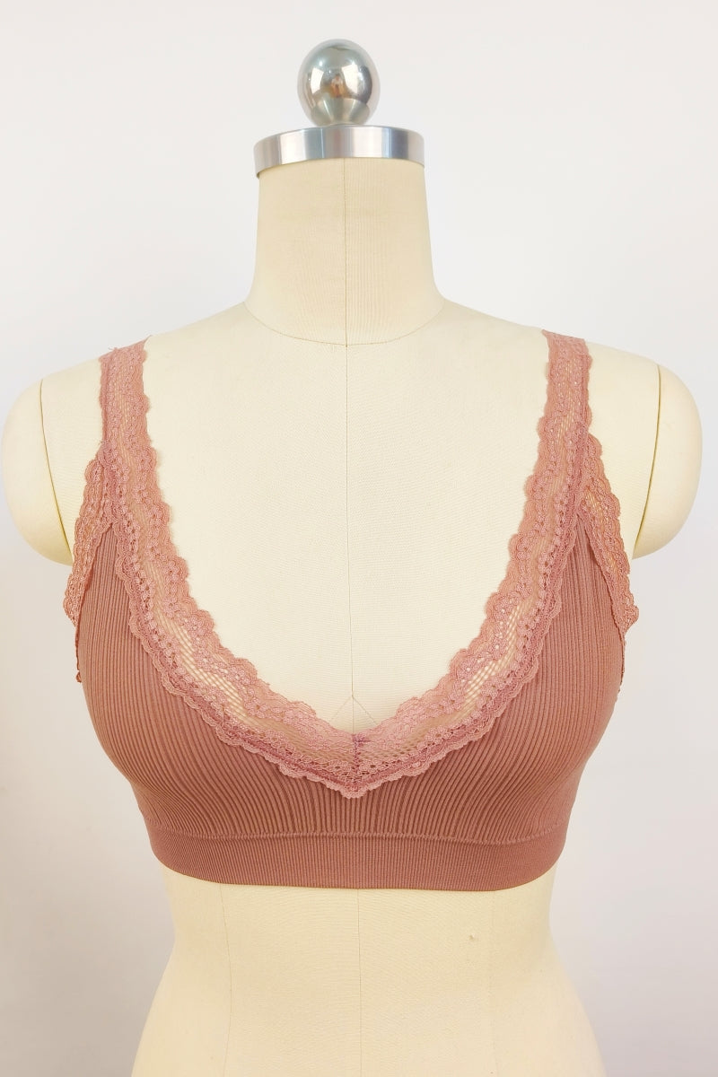 Lace Trim Padded Bralette