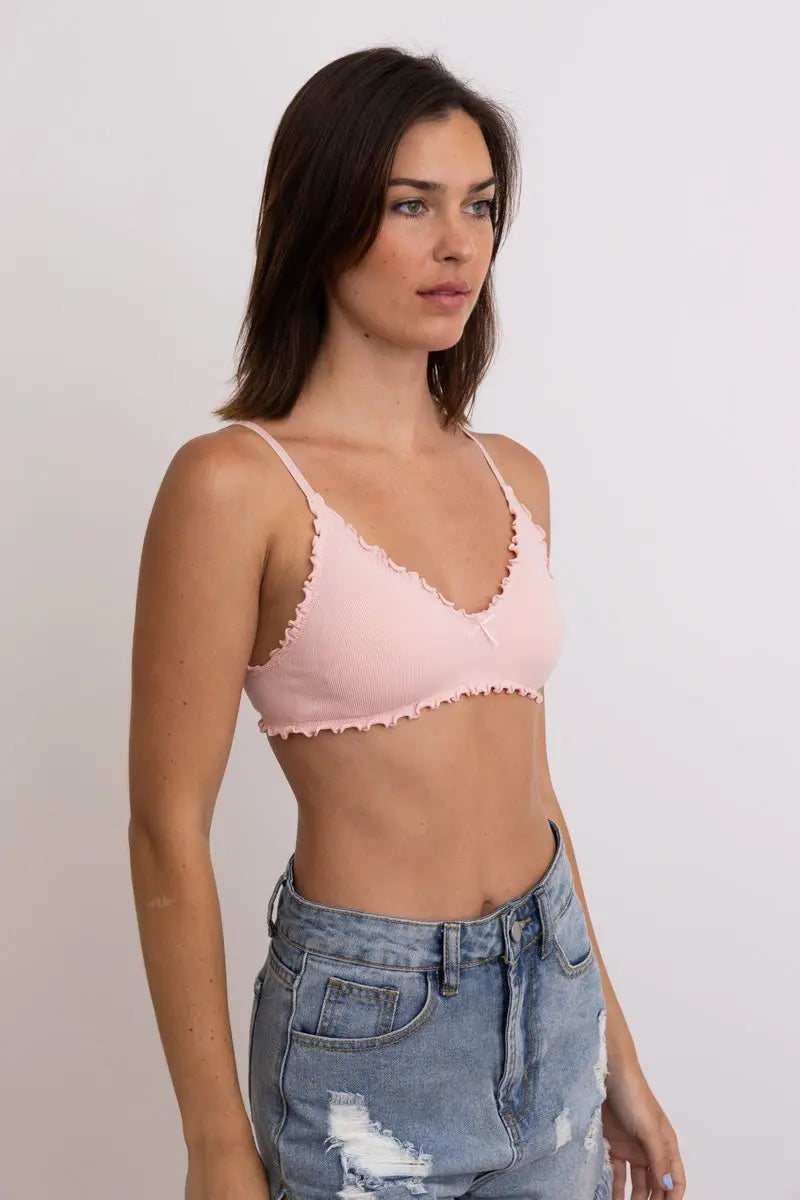 Seamless Lettuce Edge Bow Tie Triangle Bralette 🥬