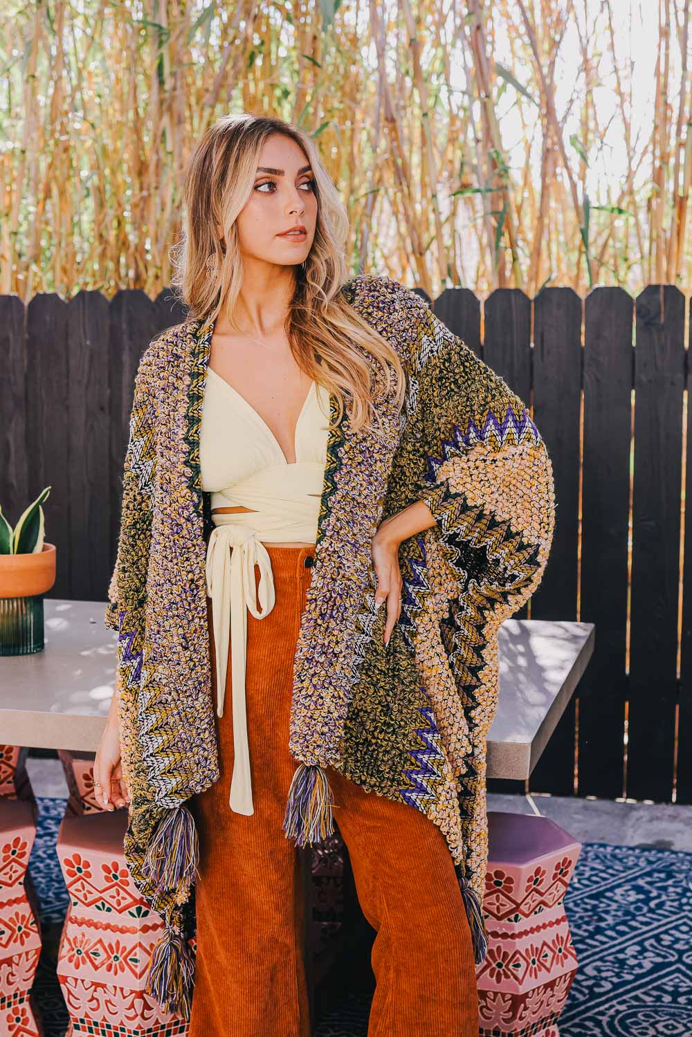 Cuddle Season Crochet Patterned Ruana