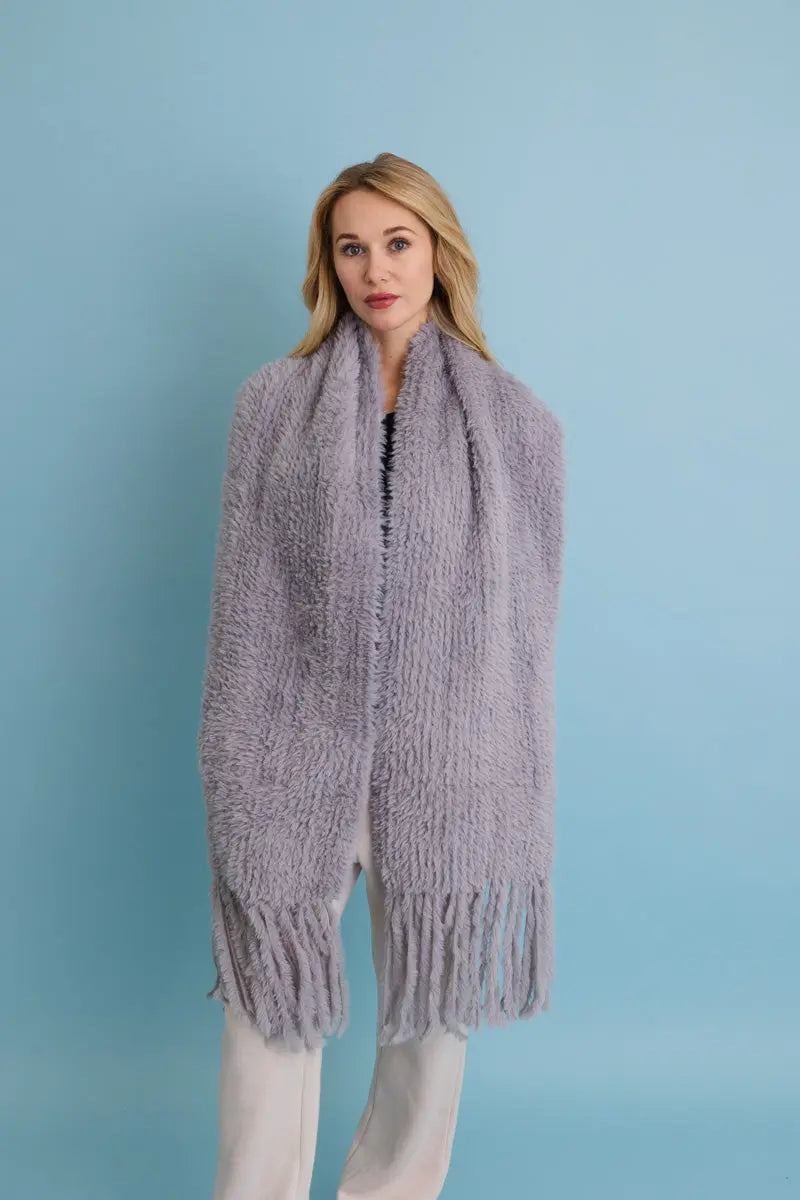 Ultra Soft Boucle Fringe Blanket Scarf