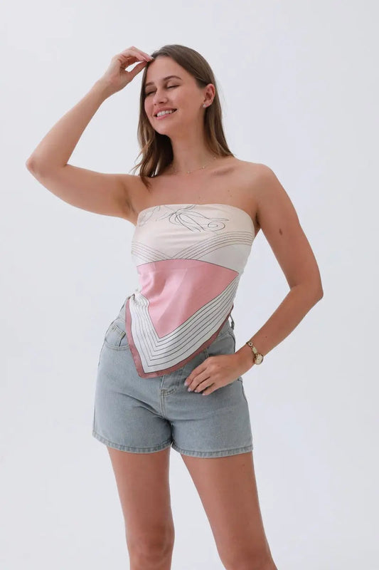 Canyon Rose Bandana – Desert Bloom Silk Scarf