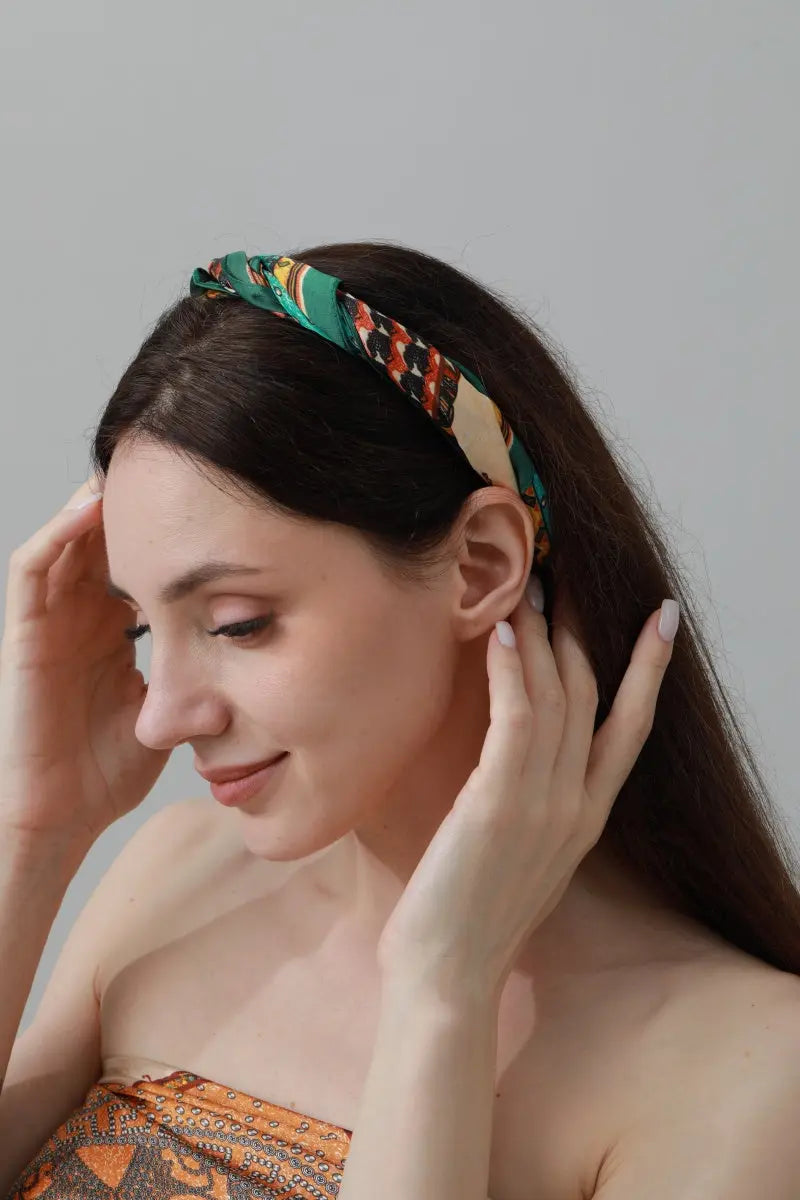 Vintage Patchwork Bandana – Luxe Silk Square Scarf 🌸✨