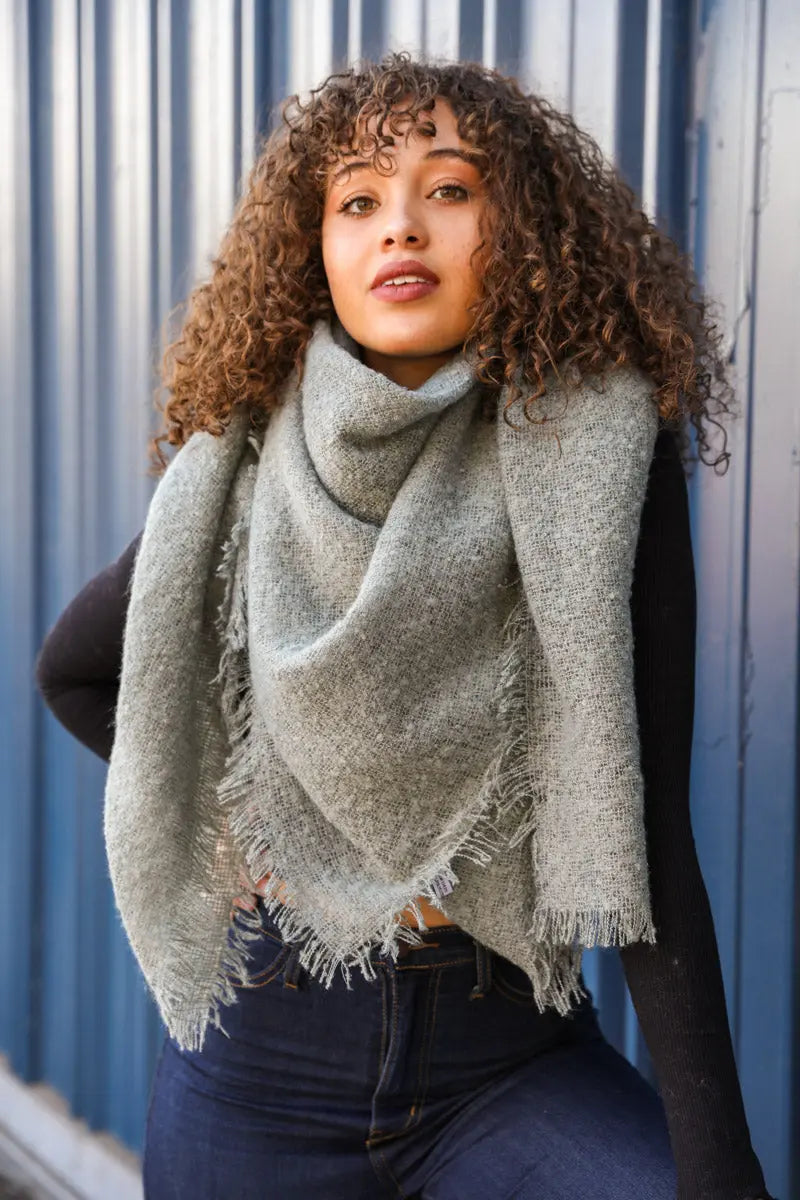 Mohair Square Blanket Scarf