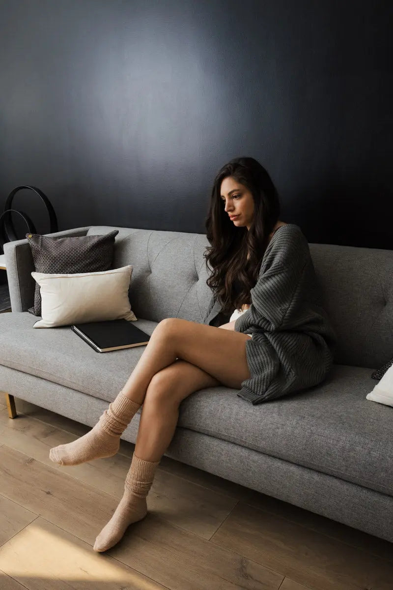 Pastel Dreams Slouchy Knit Socks - Casual Knitwear 🧦