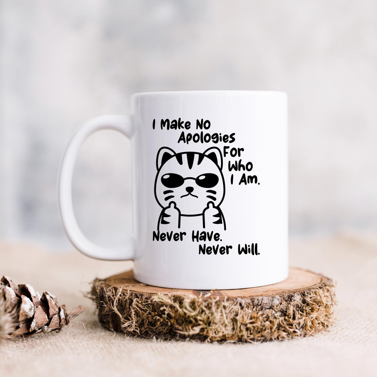 Funny Cat Coffee Mug – Ceramic 11 oz Microwave Safe Sassy Quote Mug