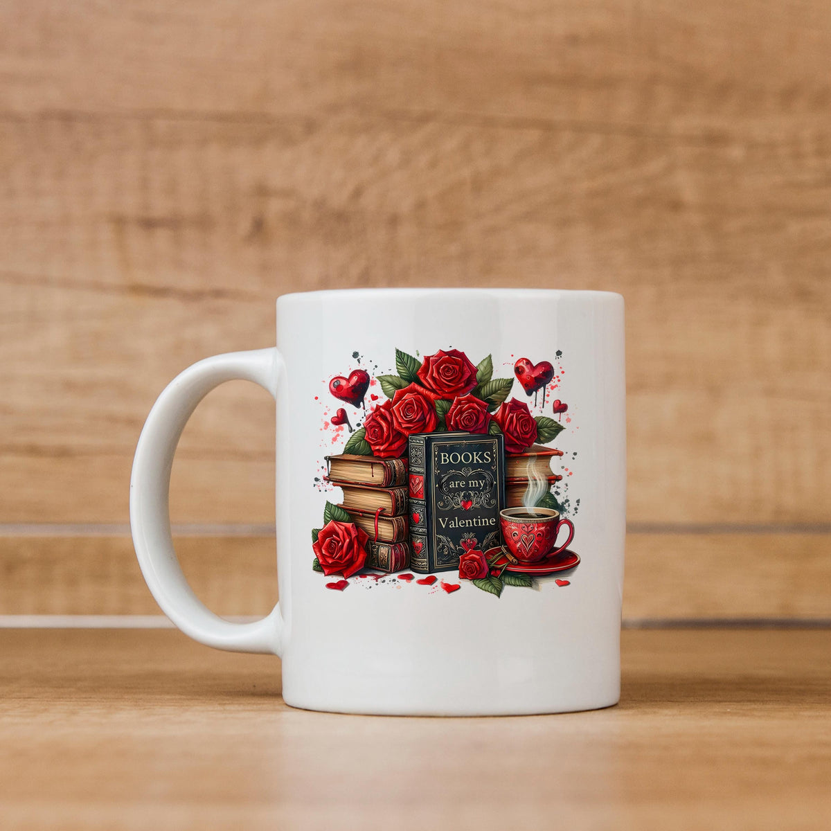 Books Are My Valentine Mug - Cozy Reading Accessory | Durable Ceramic Cup