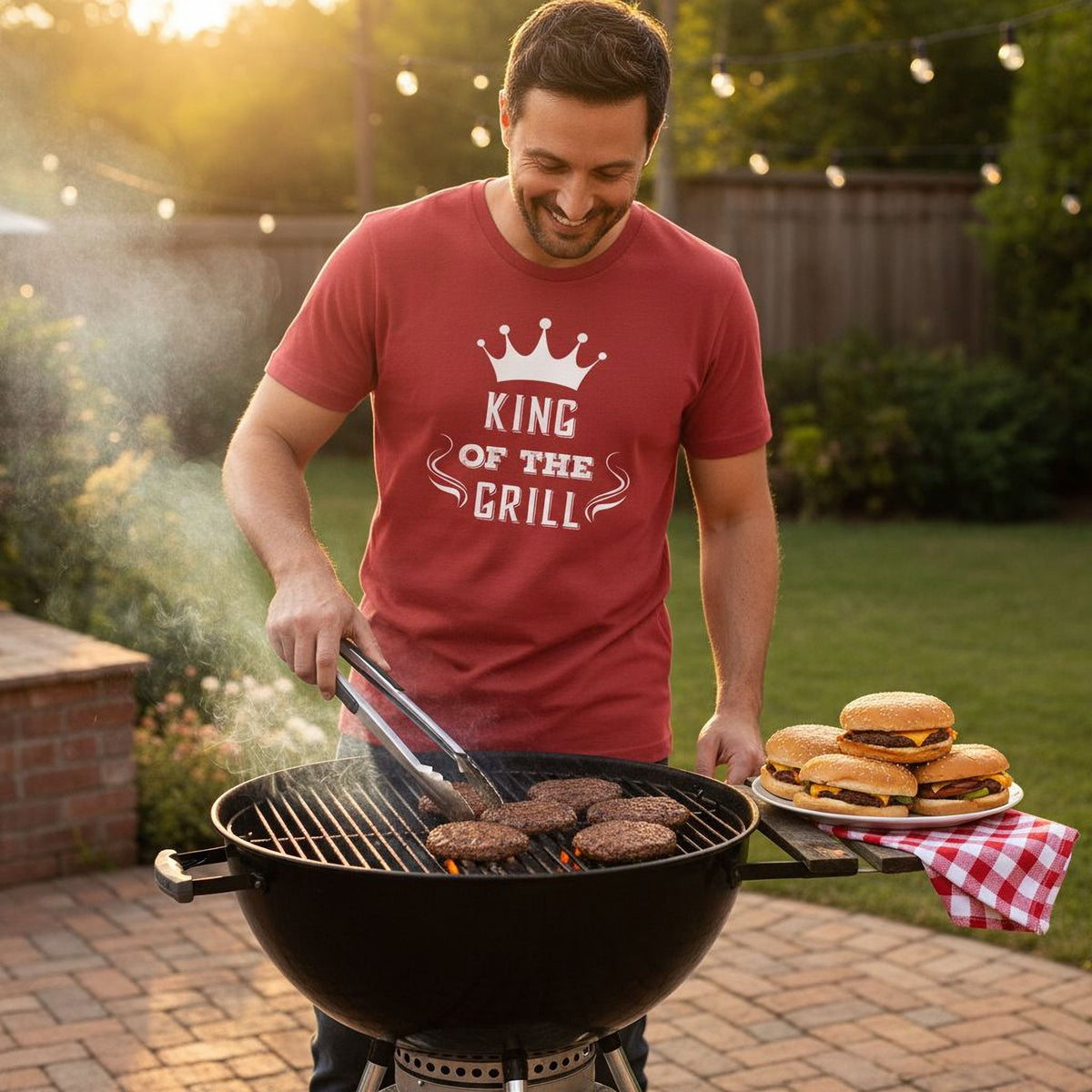 Men's Grill T-shirt King of the Grill BBQ Cooking Gift for Dad Grilling Gift Idea