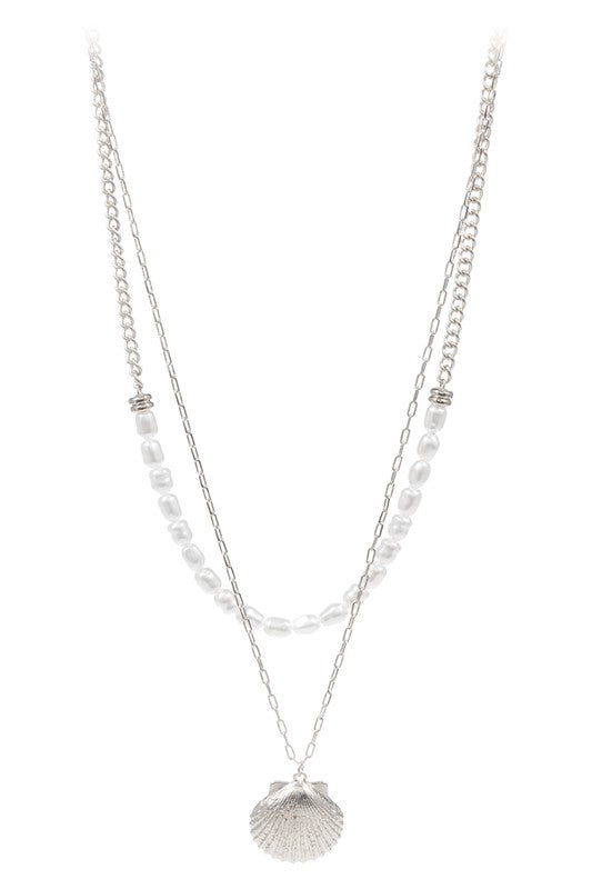Shell Shaped Metal Kst Summer Layered Necklace