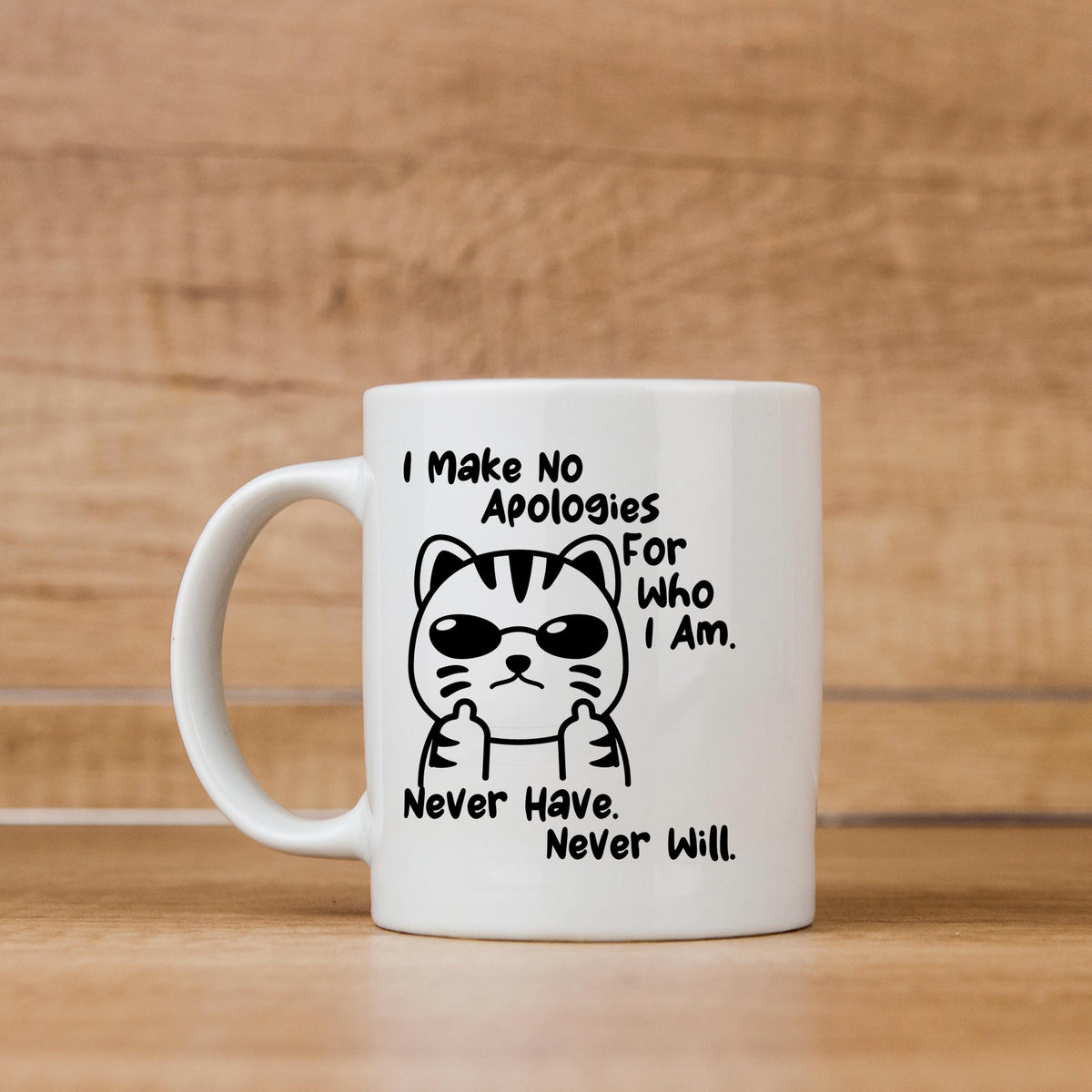 Funny Cat Coffee Mug – Ceramic 11 oz Microwave Safe Sassy Quote Mug