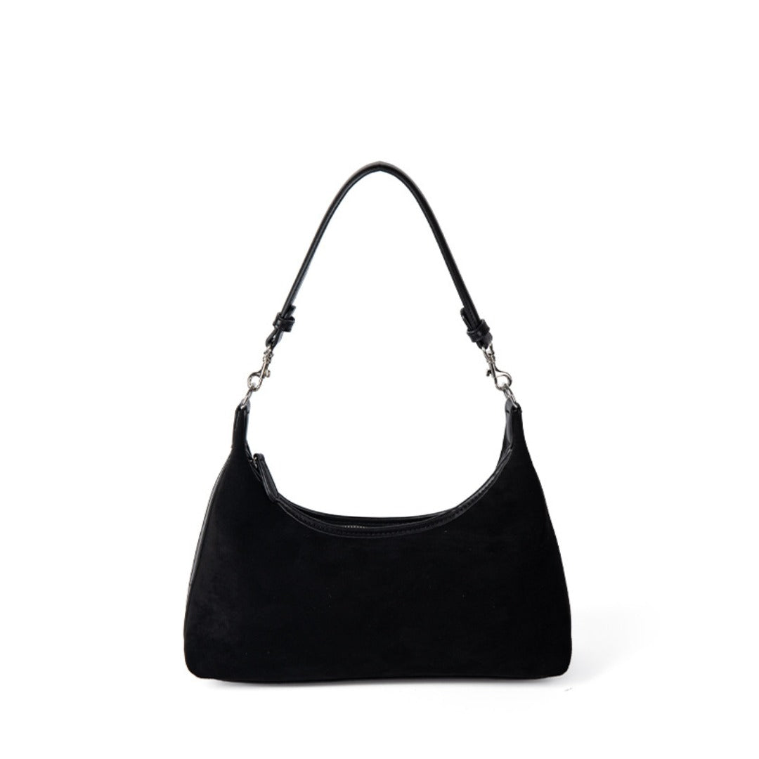 Design suede simple armpit bag, autumn and winter retro versatile handbag, small hobo shoulder bag women