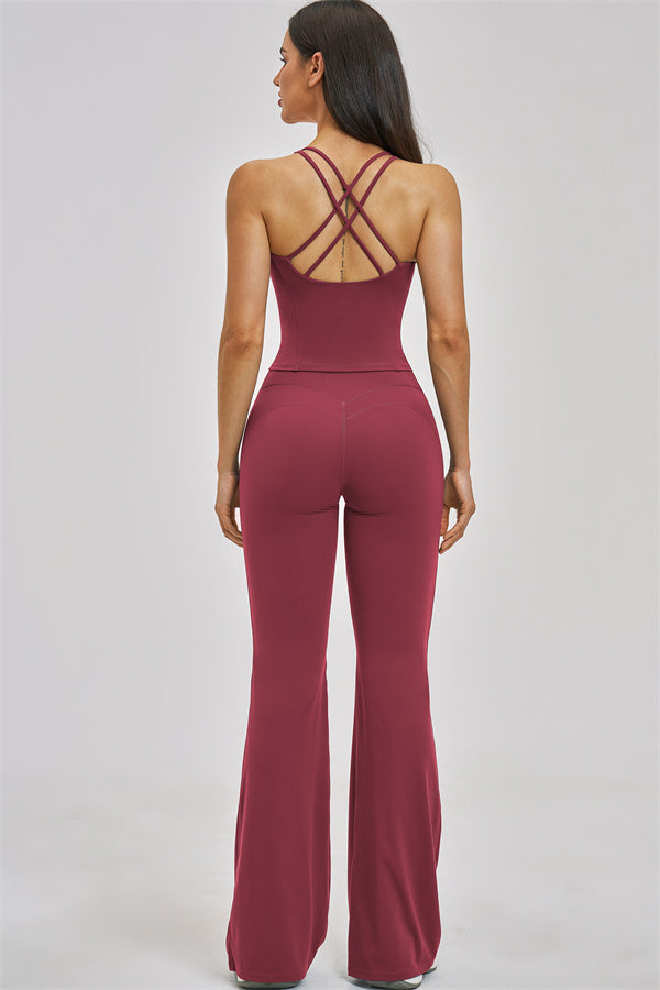 The Zenith Crop Top Flared Leggings 2-Piece Set