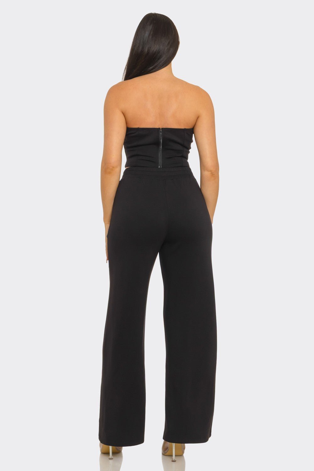 After Dark Button Detail Set – Strapless Top & Pants