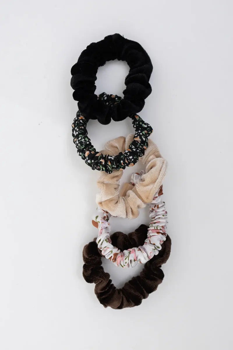 Autumn Floral Hair Ponytail Scrunchies – Assorted Designs