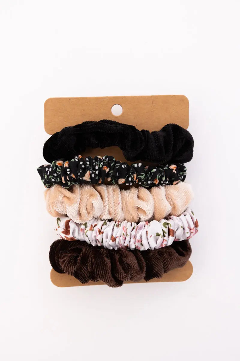 Autumn Floral Hair Ponytail Scrunchies – Assorted Designs