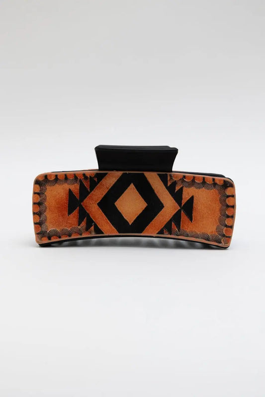 Aztec Sunset Hair Claw Clip – Bold Geometric Tribal Design 🌸