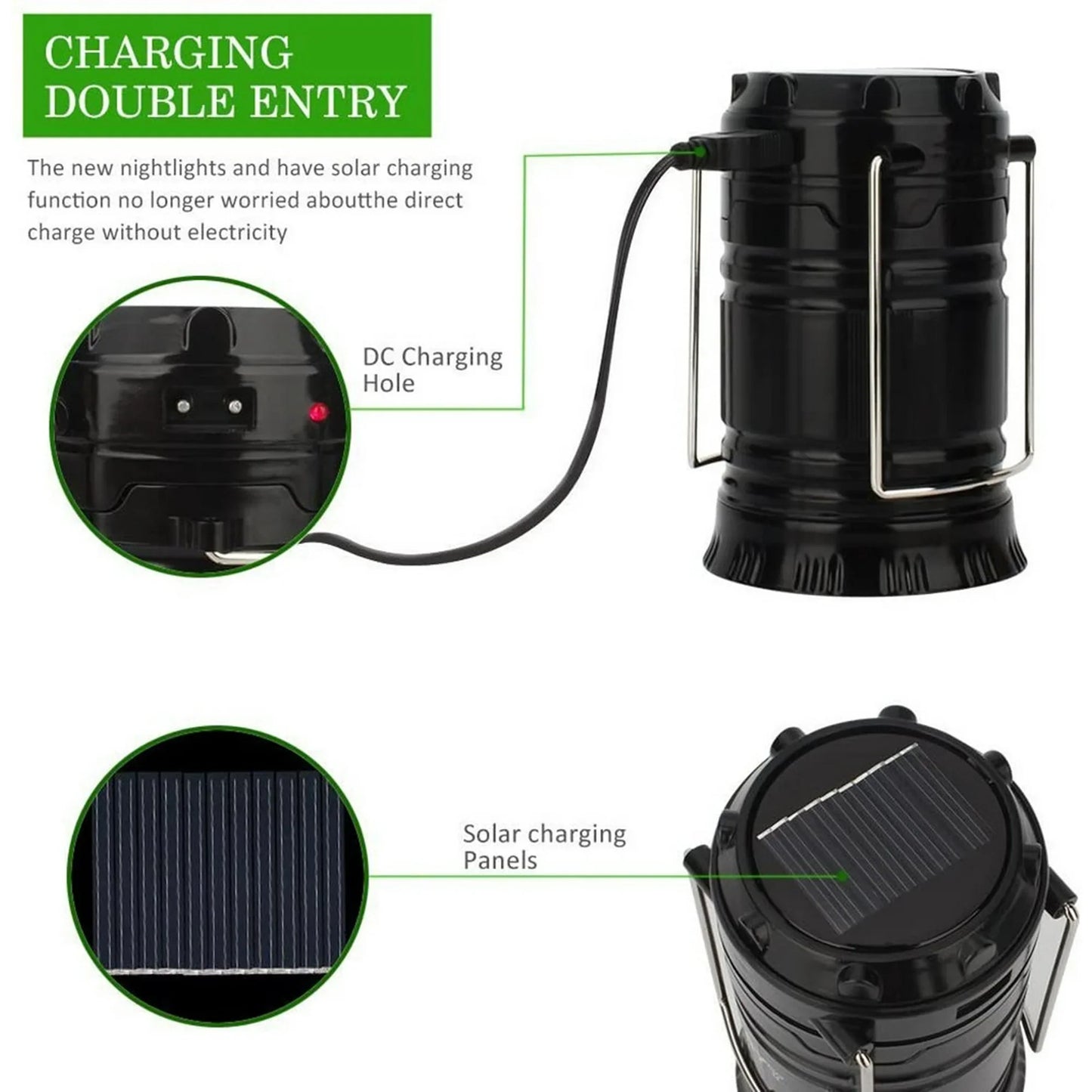 Lanterns, Rechargeable Led Camping Lantern, Solar Lantern Flashlights Charging for Phone