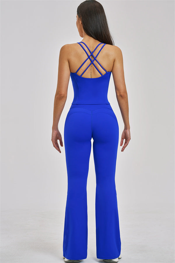 The Zenith Crop Top Flared Leggings 2-Piece Set
