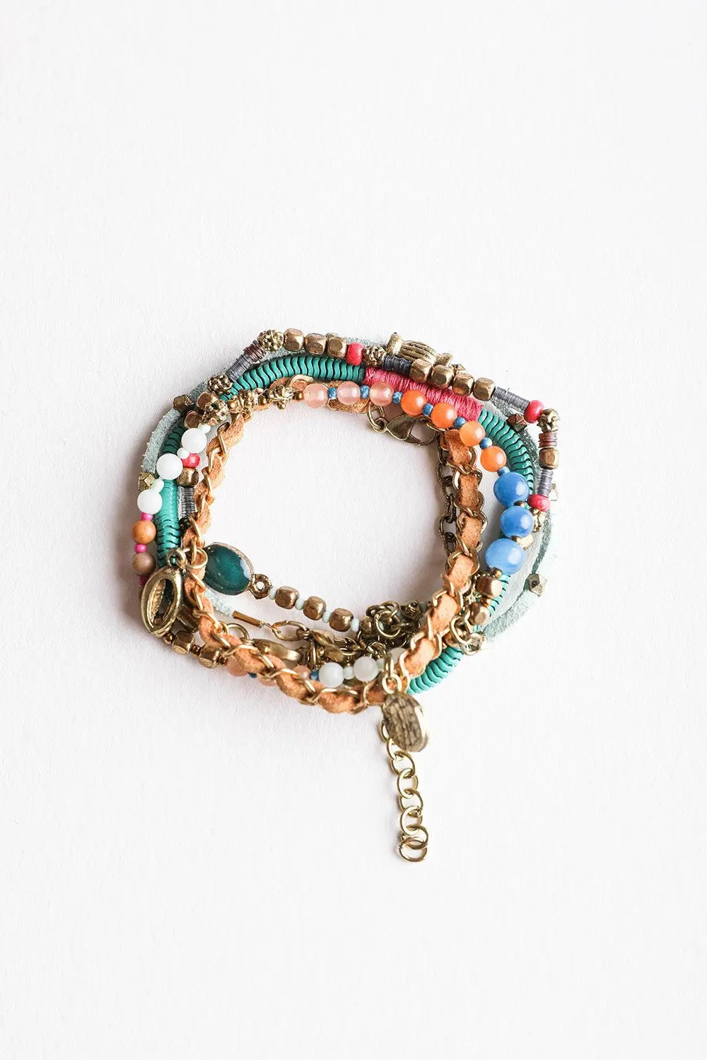 Beaded Gold Stacked Bracelet💚