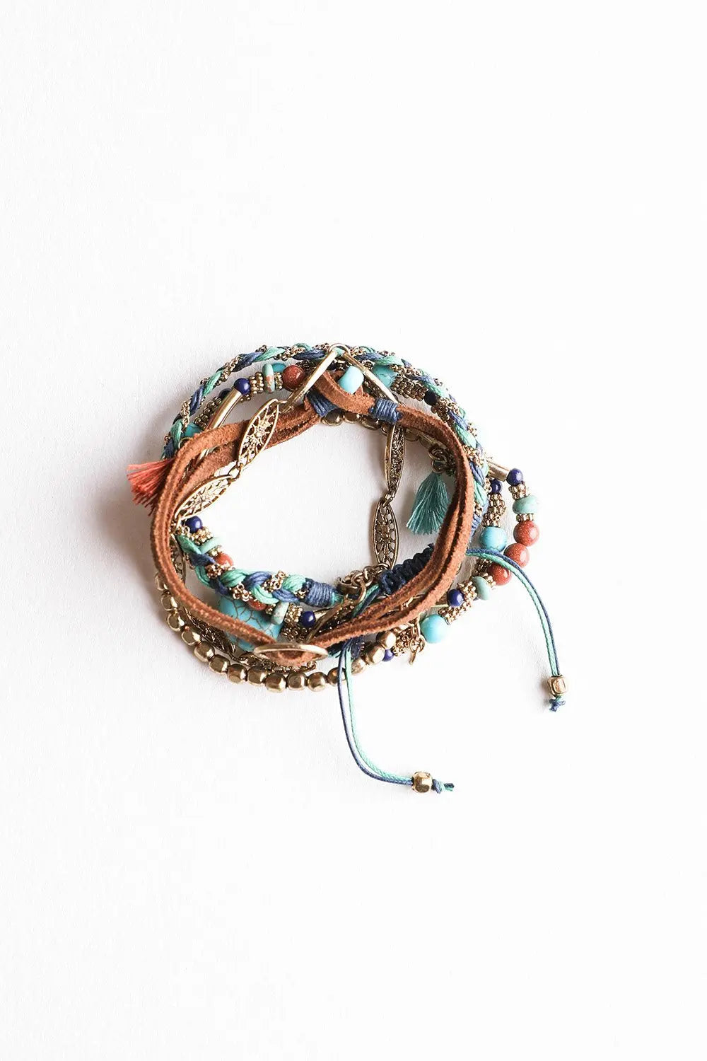 Beaded Suede Bracelet🩵