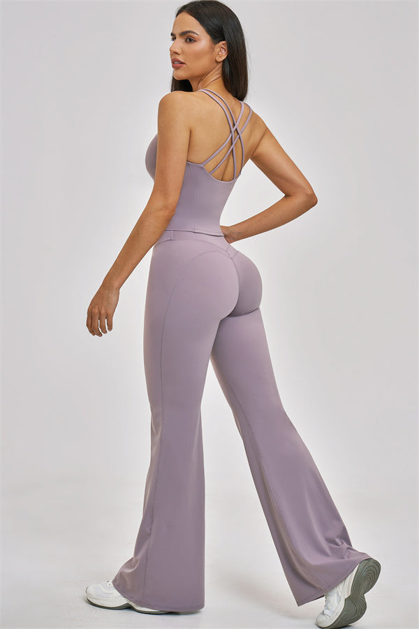 The Zenith Crop Top Flared Leggings 2-Piece Set