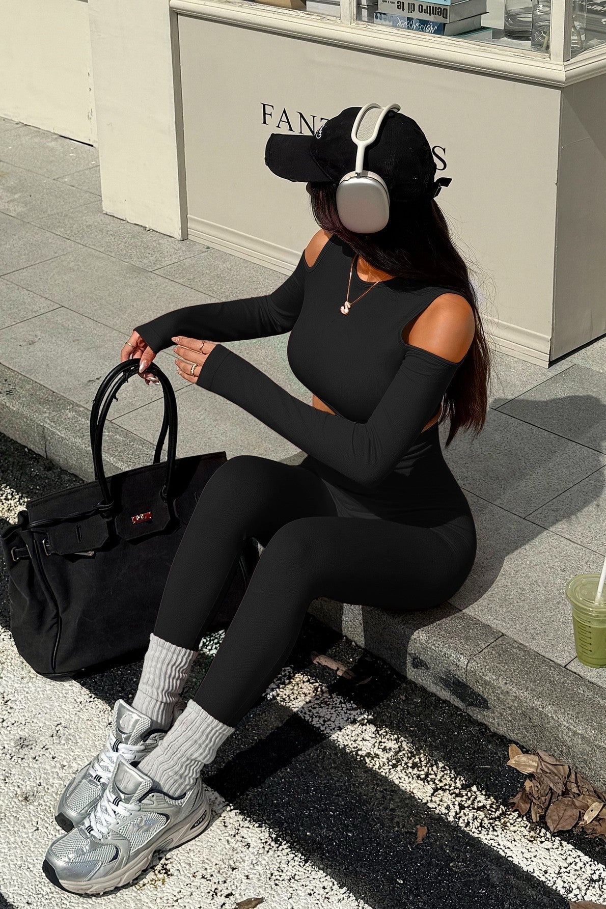 Blaire Sport Luxury Athleisure Cut-Out Shoulder Top & Legging Set