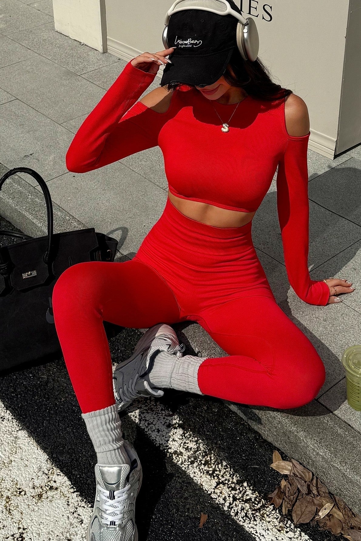 Blaire Sport Luxury Athleisure Cut-Out Shoulder Top & Legging Set