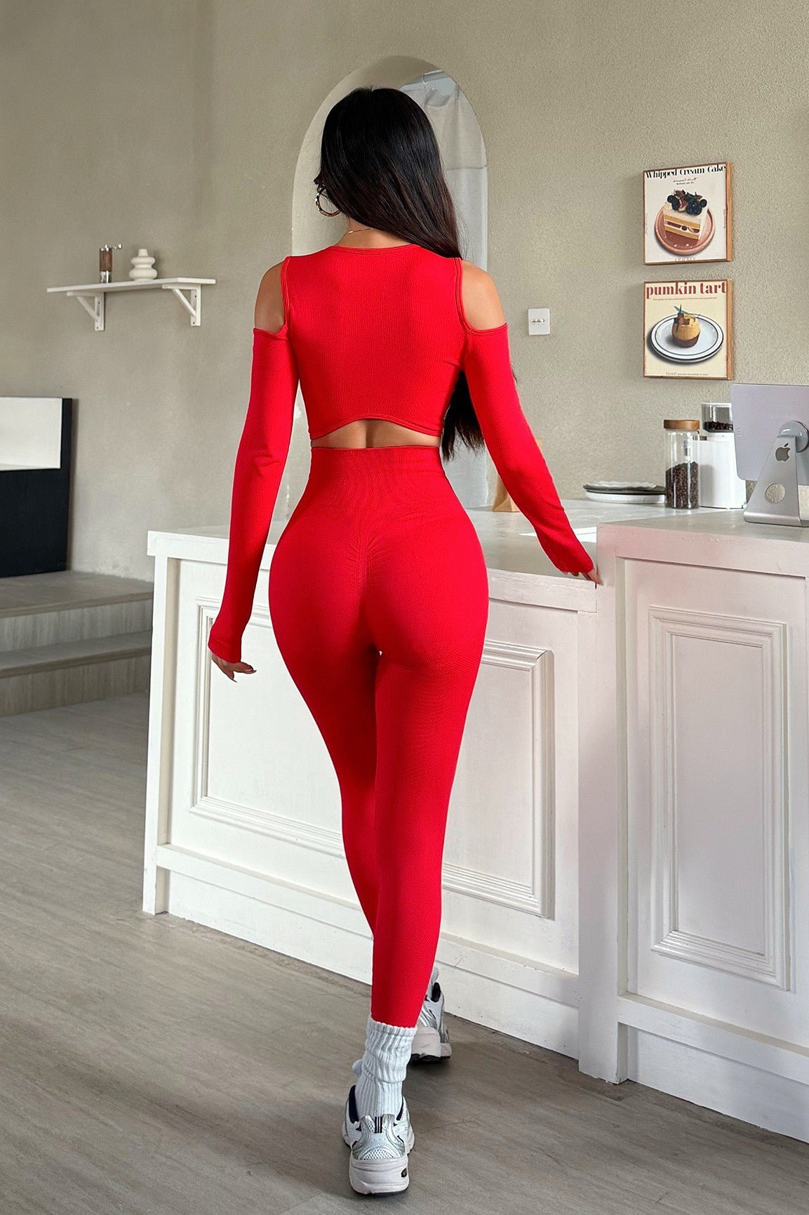 Blaire Sport Luxury Athleisure Cut-Out Shoulder Top & Legging Set