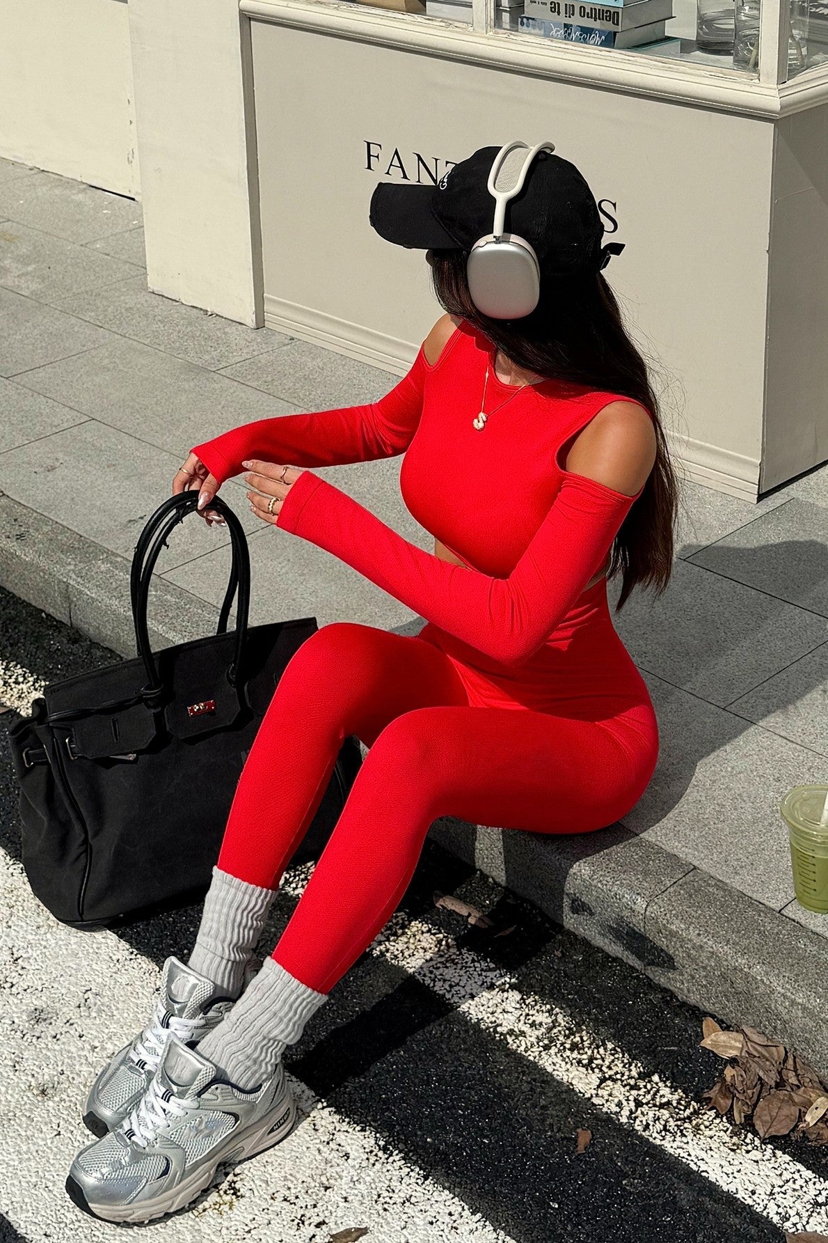 Blaire Sport Luxury Athleisure Cut-Out Shoulder Top & Legging Set