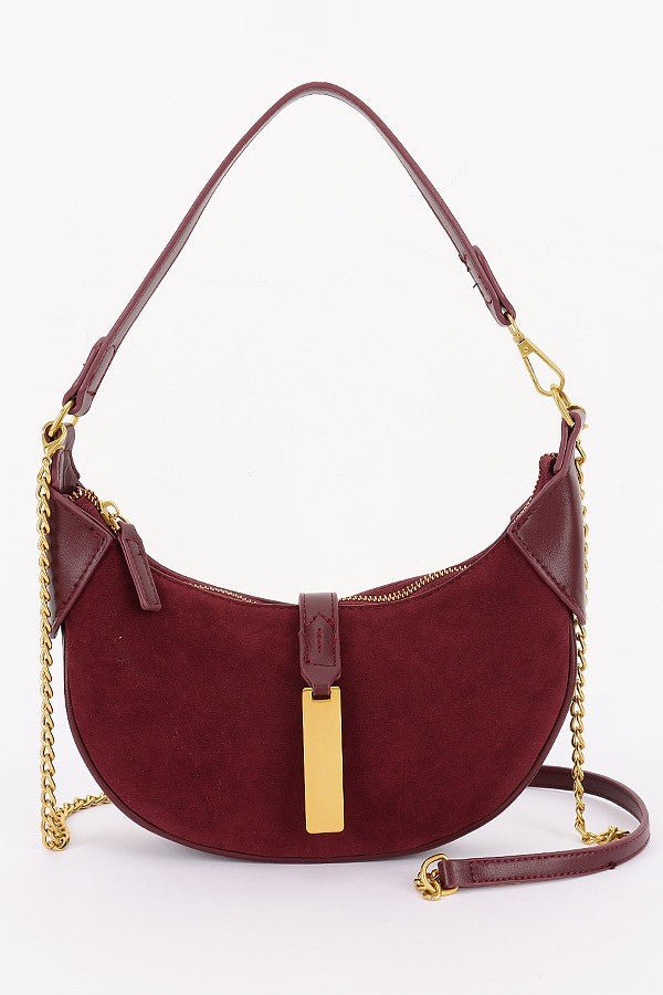 Boston Faux Suede Leather Hobo Bag