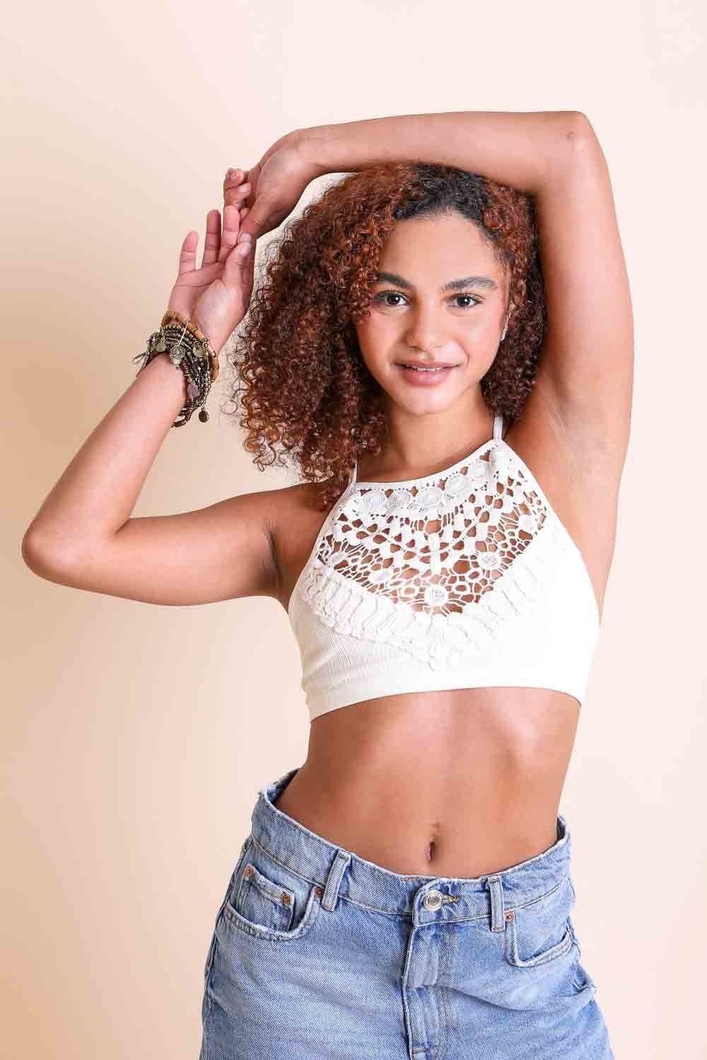 High Neck Crochet Lace Bralette – Stylish Layering Essential