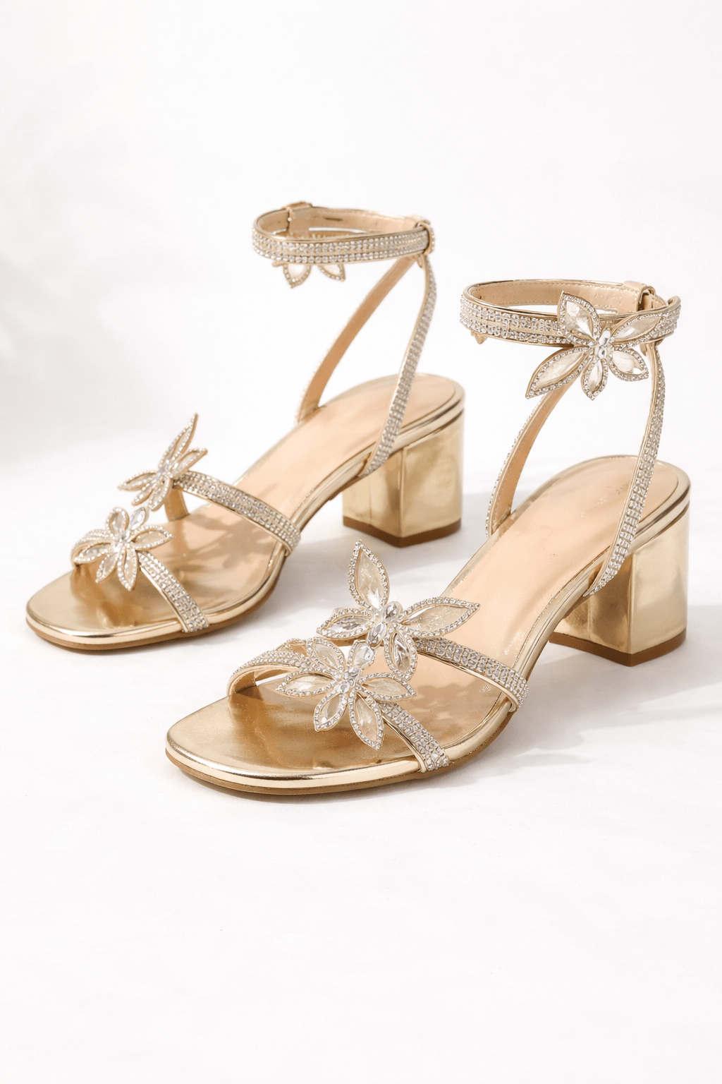 Butterfly Low Chunky Block Heel Sandals – Elegant Heels for Prom, Graduation & Formal Events