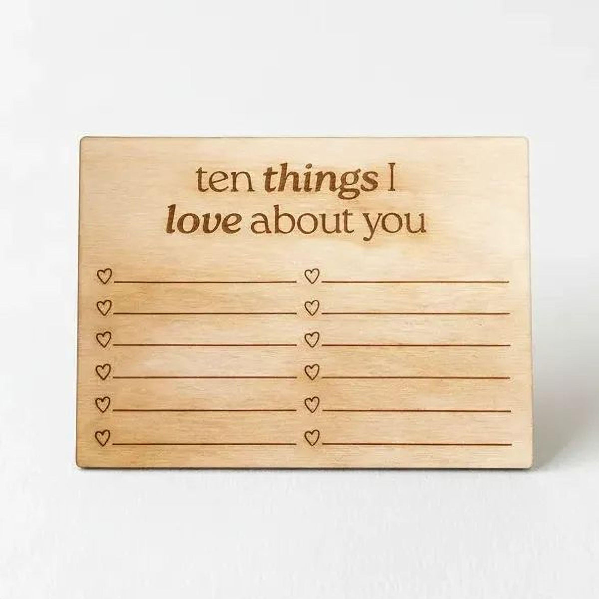 Engraved Wooden Love Note - Laser Engraved Card | Personalized Keepsake Gift