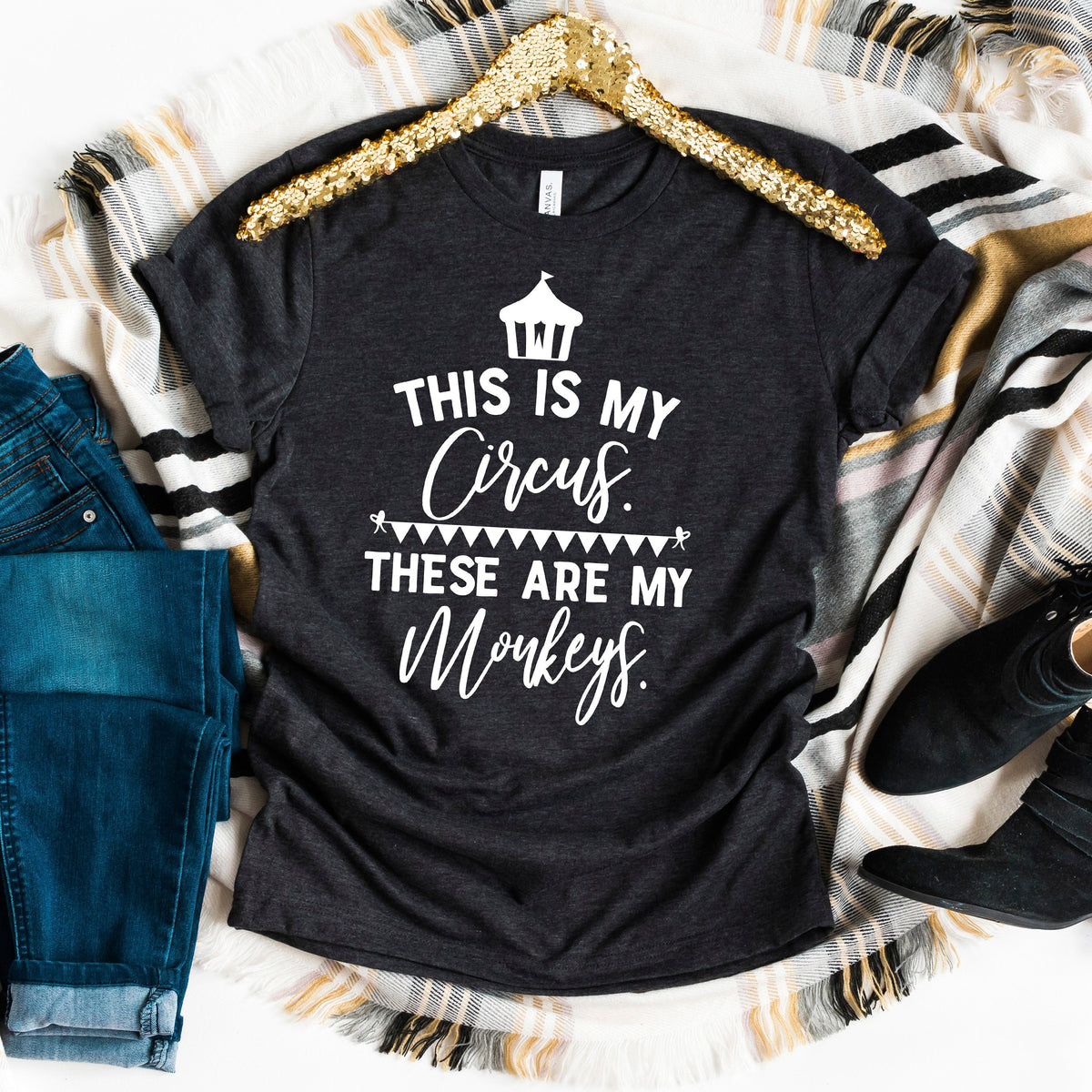 Funny Mom Shirt - Cute Mom Tee With Humorous Circus Monkeys Quote