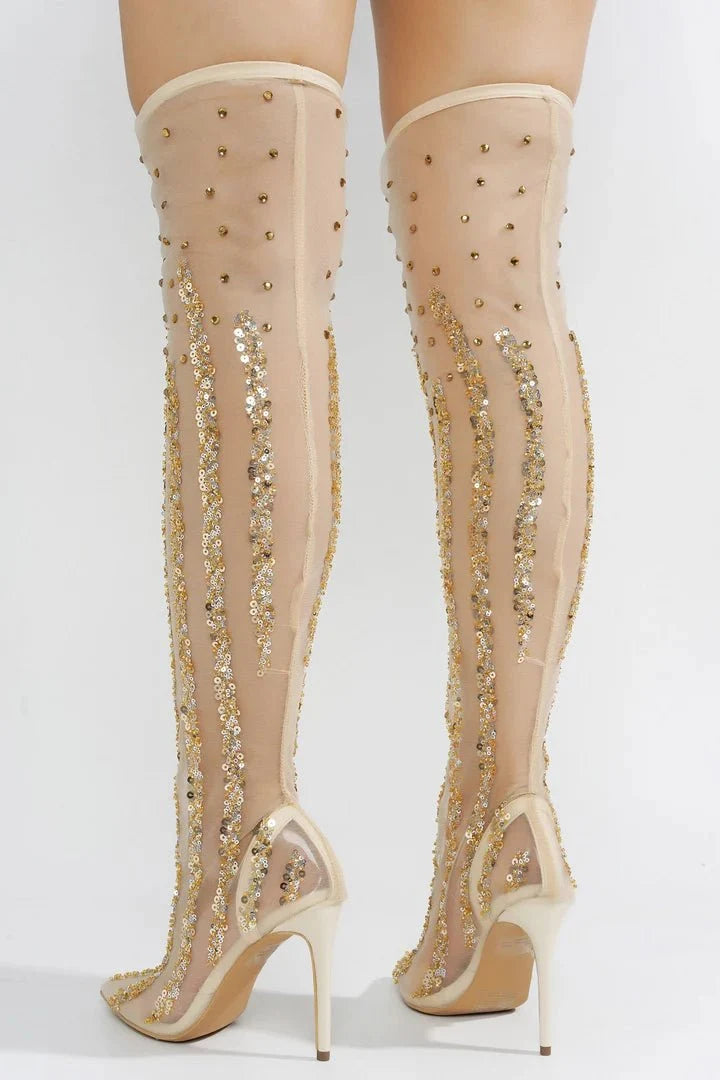 Cape Robbin BRIDE - NUDE Thigh High Boots