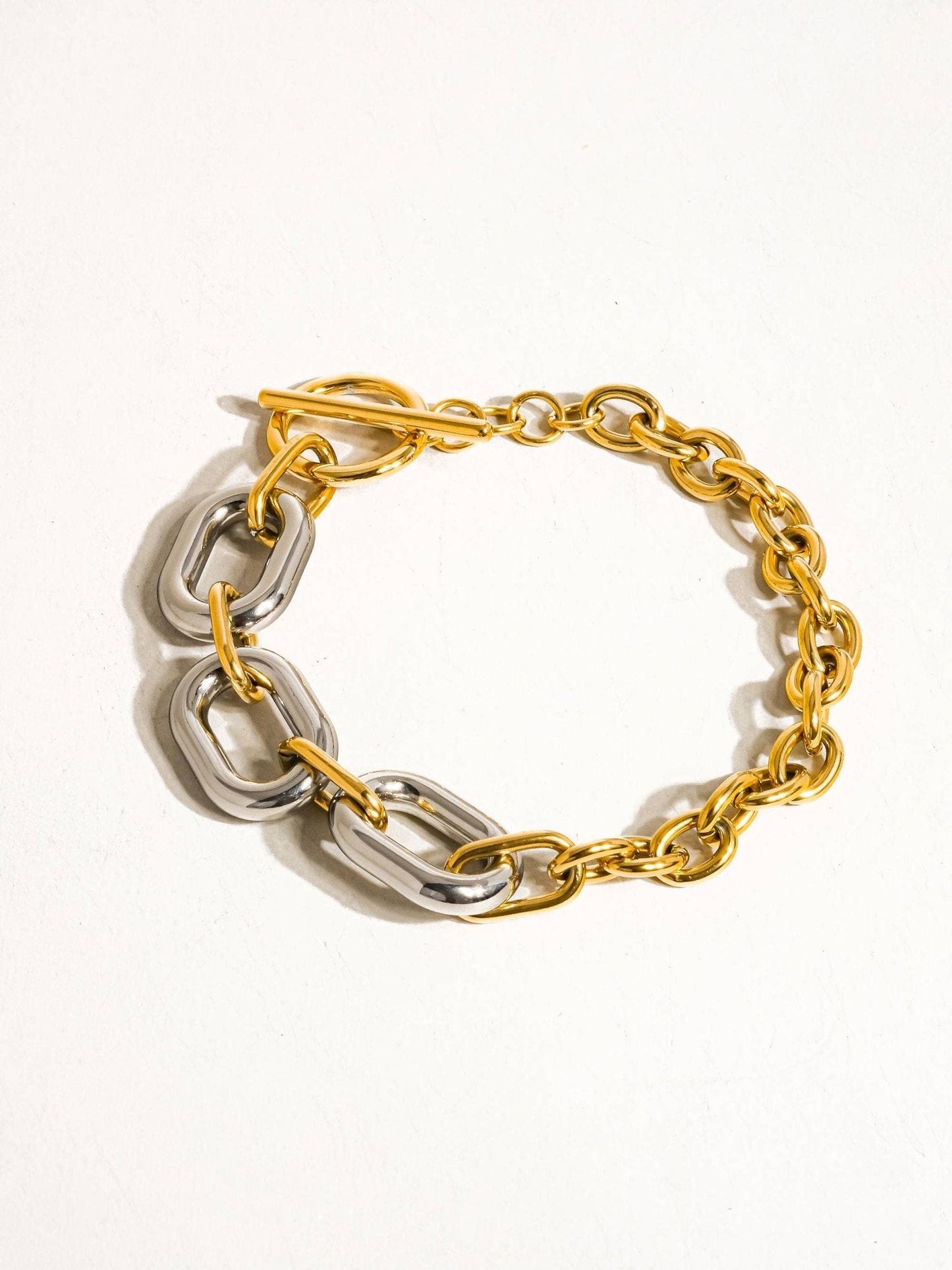 Charlette 18K Plated  Gold Non-Tarnish Multi Chain Bracelet