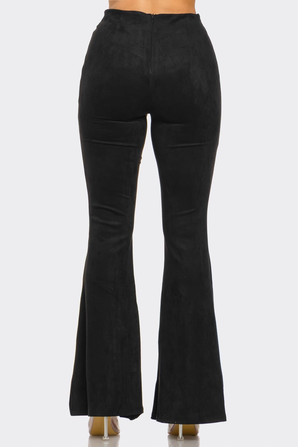 Chic Sarah Suede Bell Bottom Pants for Women - High-Waisted & Trendy Comfort Style
