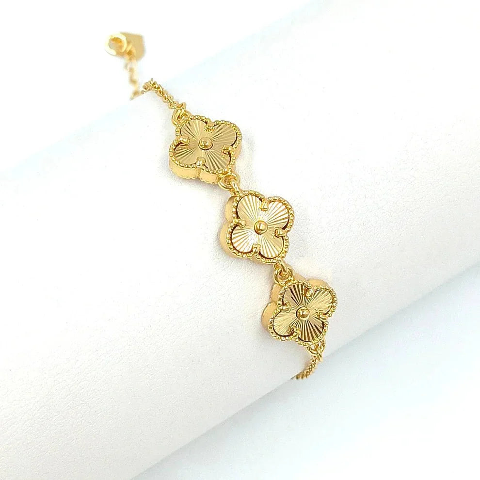 Clover Cleef Bracelet Jewelry Inspired 18k Gold Plated Adjustable Bracelet