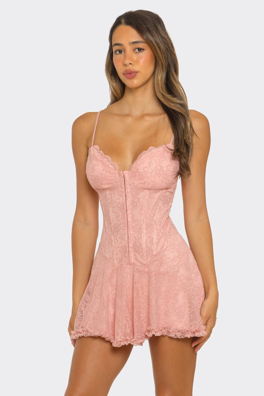 Coquette Corset Flare Mini Dress