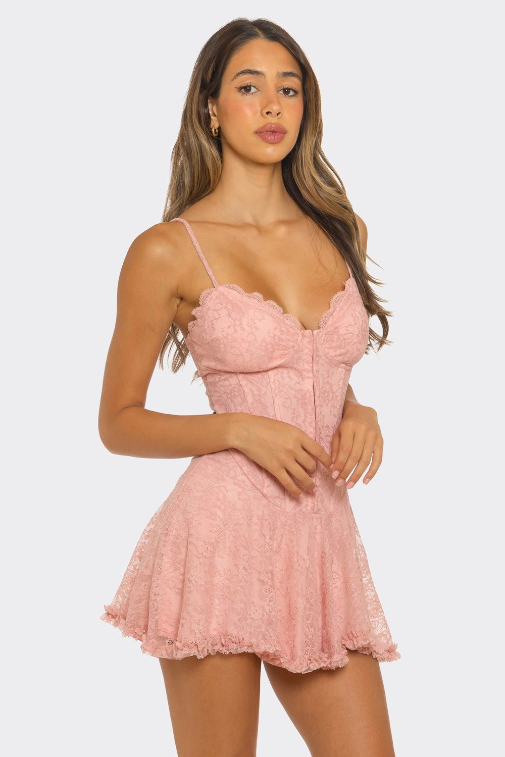 Coquette Corset Flare Mini Dress