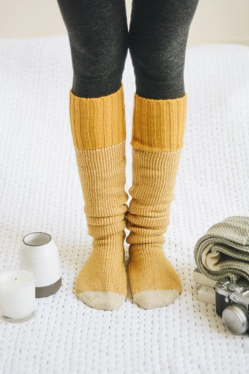 Cozy Ribbed Knit Lounge Socks