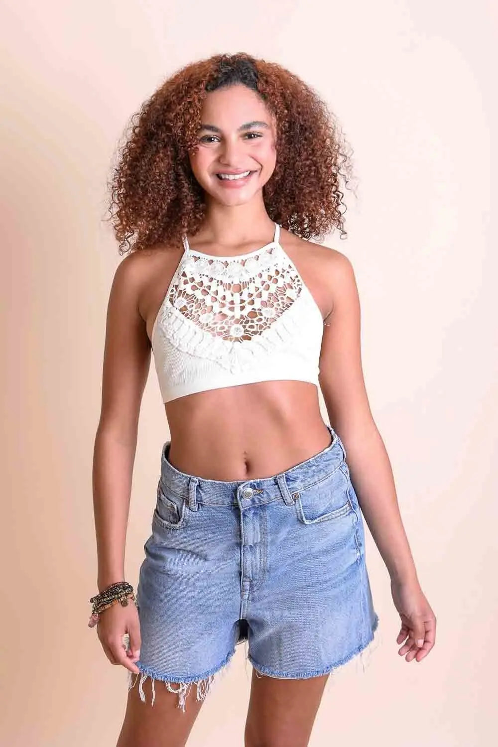 High Neck Crochet Lace Bralette – Stylish Layering Essential