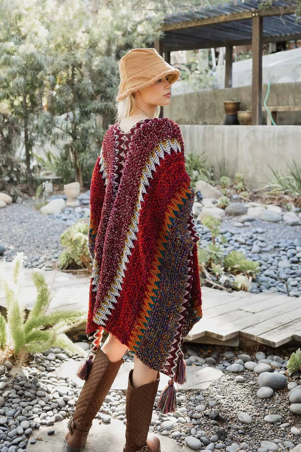 Cuddle Season Crochet Patterned Ruana