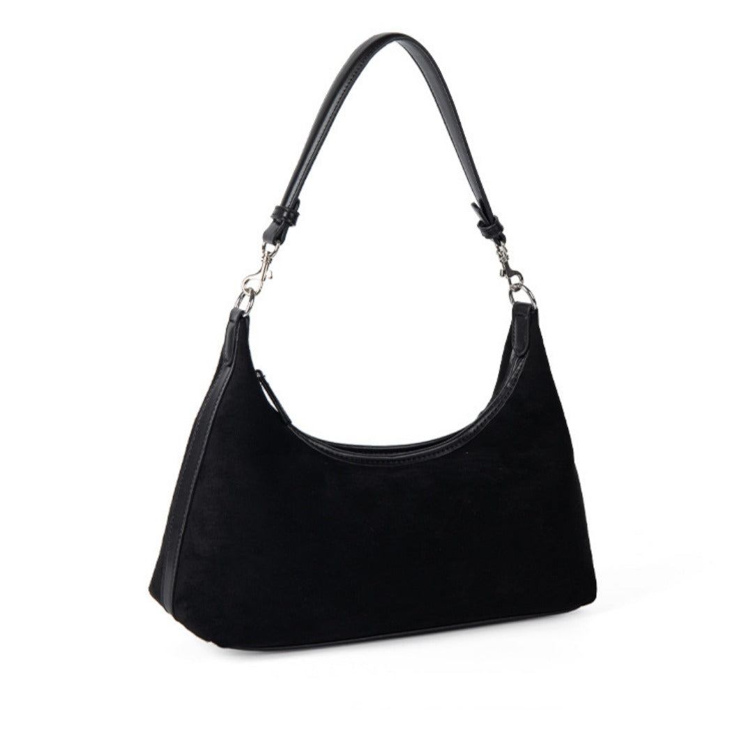 Design suede simple armpit bag, autumn and winter retro versatile handbag, small hobo shoulder bag women