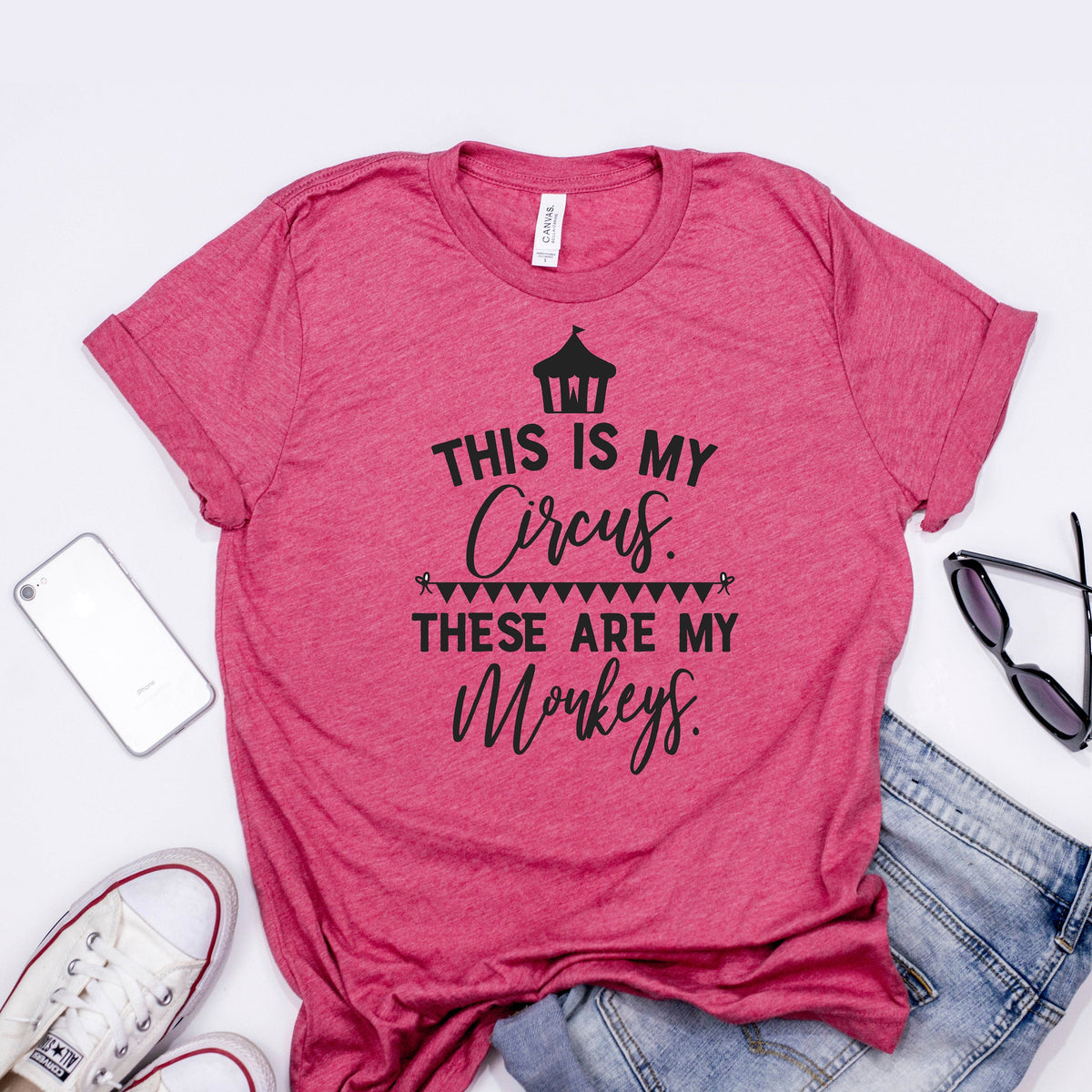 Funny Mom Shirt - Cute Mom Tee With Humorous Circus Monkeys Quote
